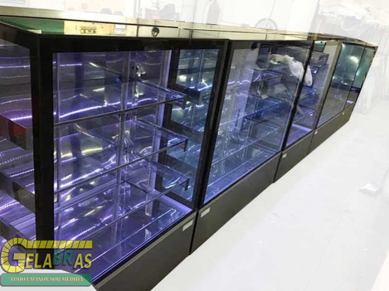 Balcão Vitrine de Vidro Refrigerador Campo Grande - Balcão Expositor Vidro Refrigerador