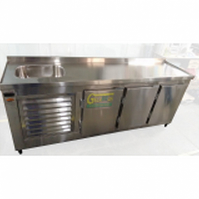 Geladeira de Inox com Freezer Embaixo Preço Instituto da Previdência - Geladeira Inox Industrial 4 Portas