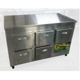 balcão encosto refrigerado inox 1 50m Vila Curuçá