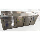 fornecedor de balcão refrigerado inox com cuba Água Funda