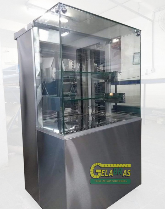 Vitrine Expositora Inox Preço Jardim Marajoara - Vitrine Expositora para Bolo Gelado